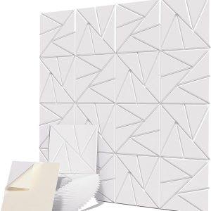 18 PCS White Sound Proof Panels for Walls 12x12x0.4 Inch High-Density Foam White Acoustic Wall Panels Sound Absorbing Sound Deadening Panels Self-Adhesive Soundproof Wall Panels for Studio