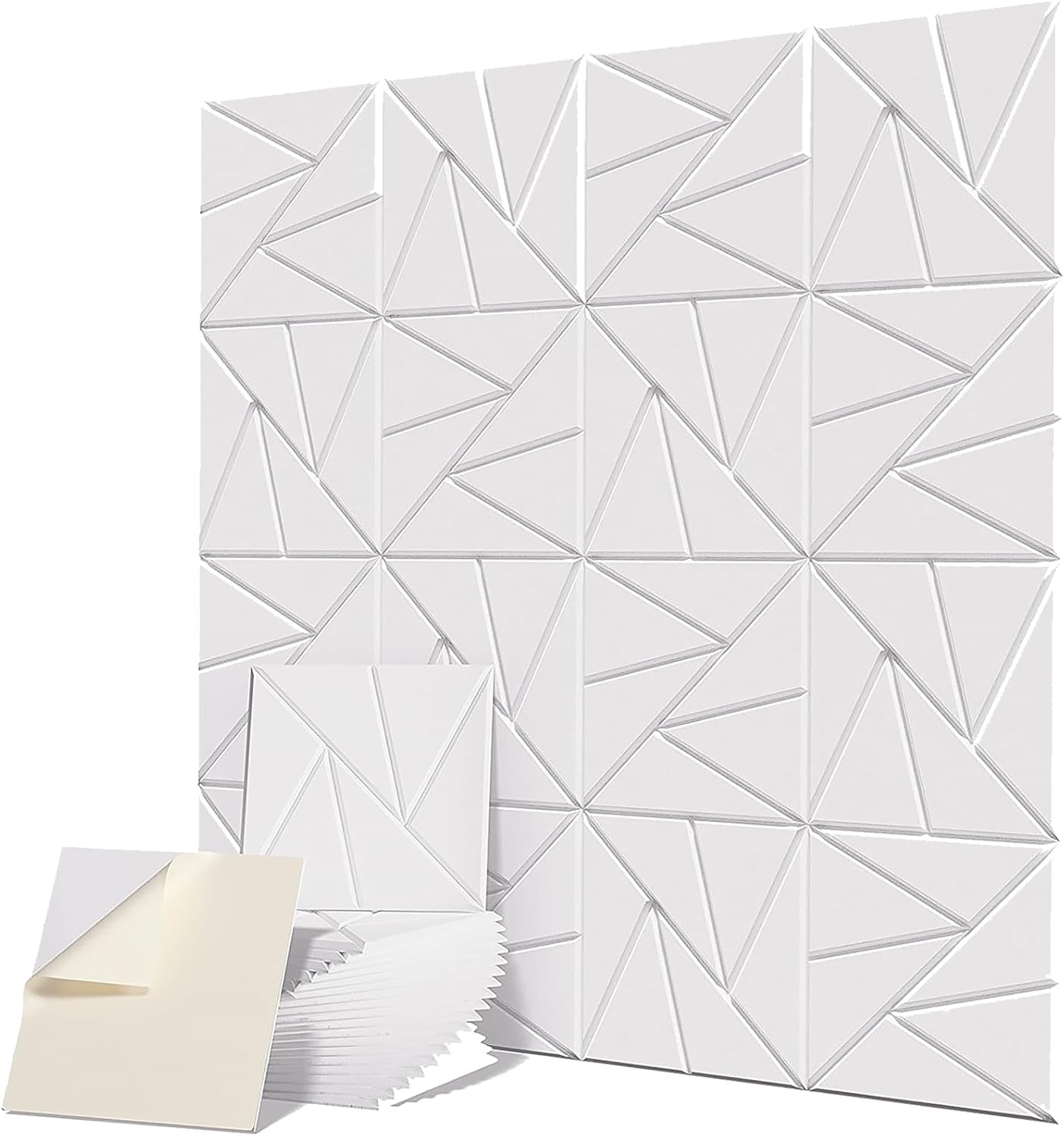 18 PCS White Sound Proof Panels for Walls 12x12x0.4 Inch High-Density Foam White Acoustic Wall Panels Sound Absorbing Sound Deadening Panels Self-Adhesive Soundproof Wall Panels for Studio