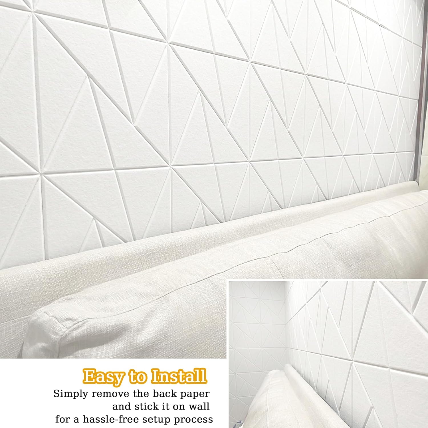 18 PCS White Sound Proof Panels for Walls 12x12x0.4 Inch High-Density Foam White Acoustic Wall Panels Sound Absorbing Sound Deadening Panels Self-Adhesive Soundproof Wall Panels for Studio - Image 5