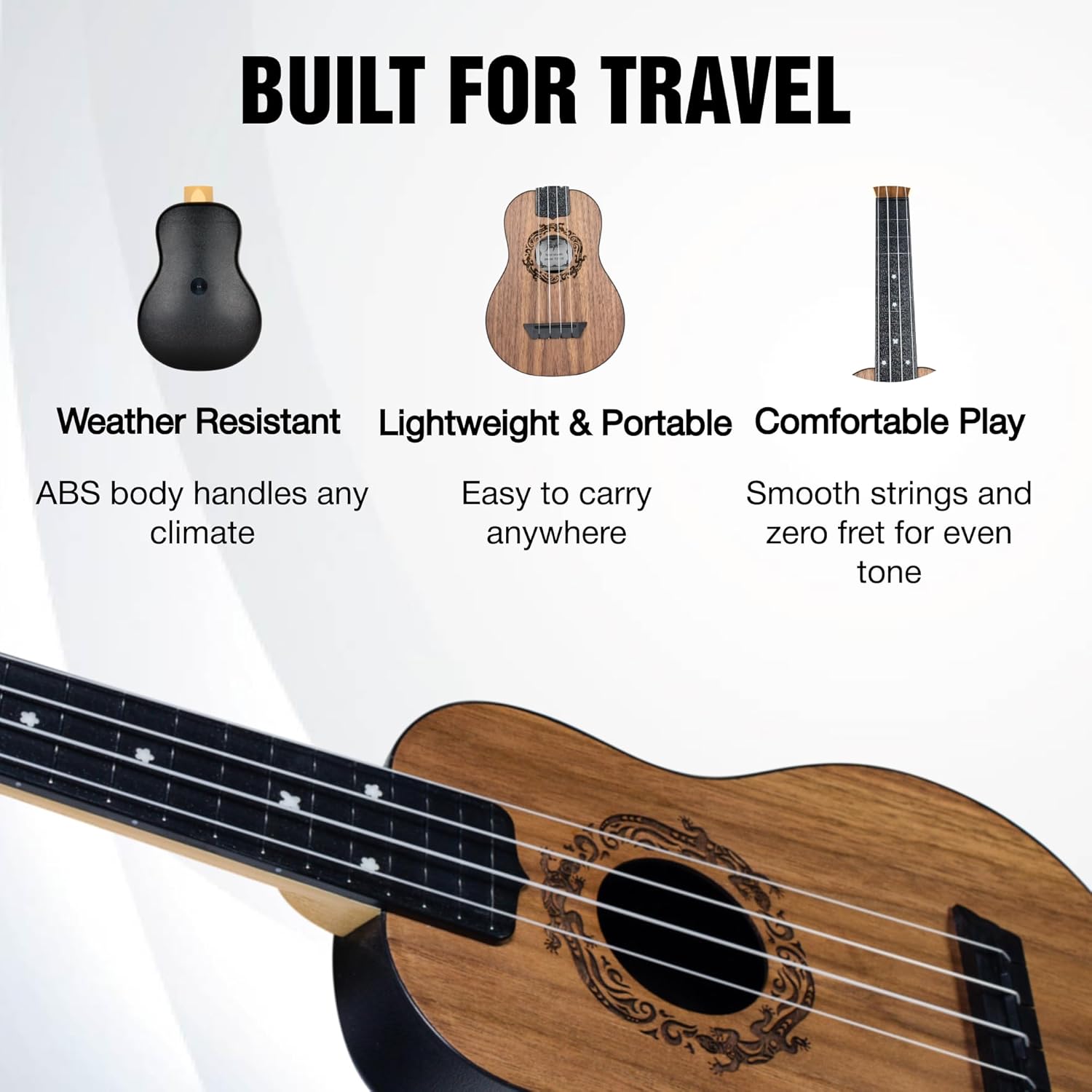 Flight TUS50 Travel Ukulele - Walnut Top - Image 5