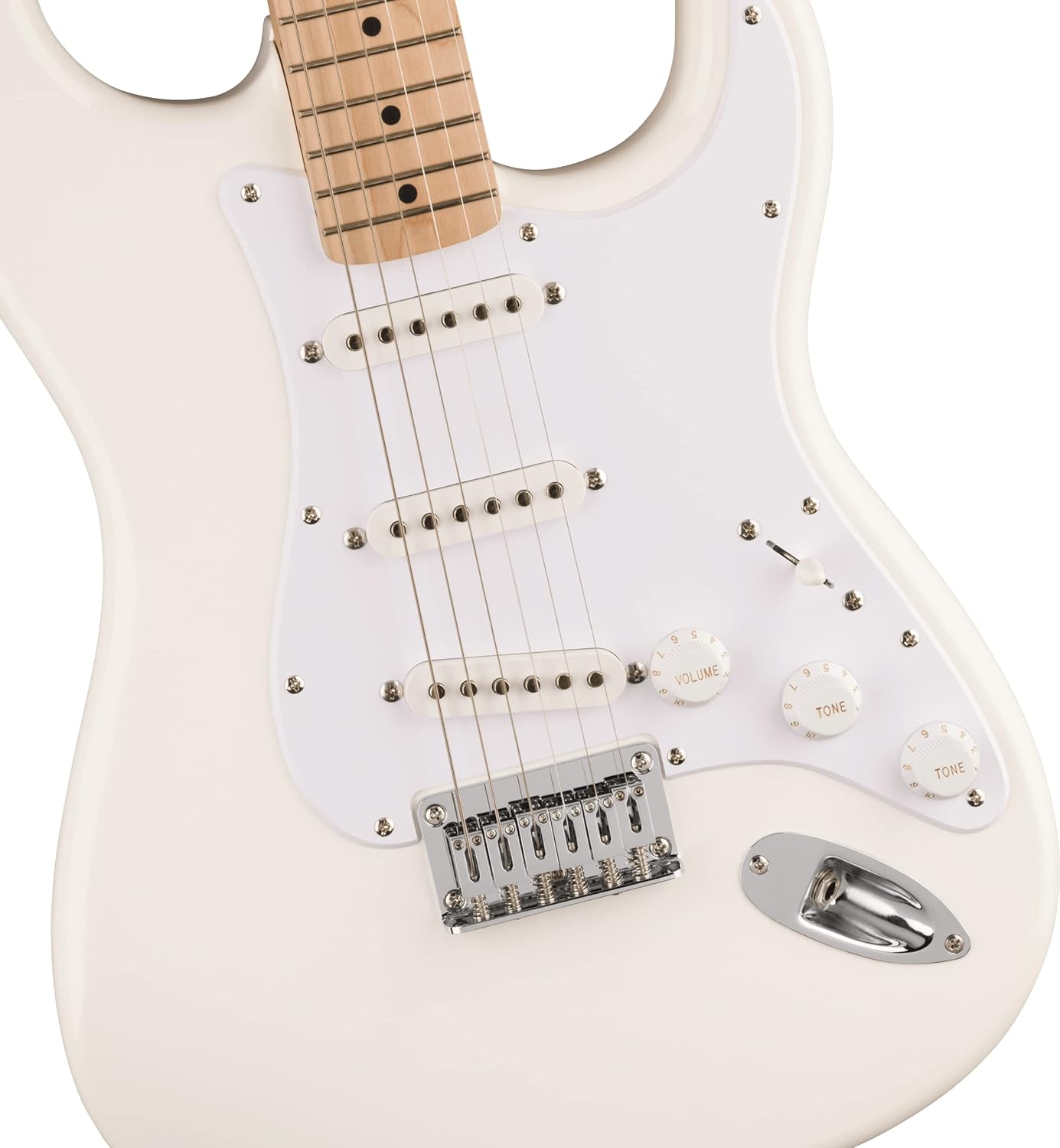Squire Sonic Stratocaster HT Electric Guitar, Arctic White, Maple Fingerboard, White Pickguard - Image 3