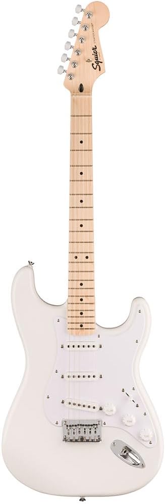Squire Sonic Stratocaster HT Electric Guitar, Arctic White, Maple Fingerboard, White Pickguard - Image 4