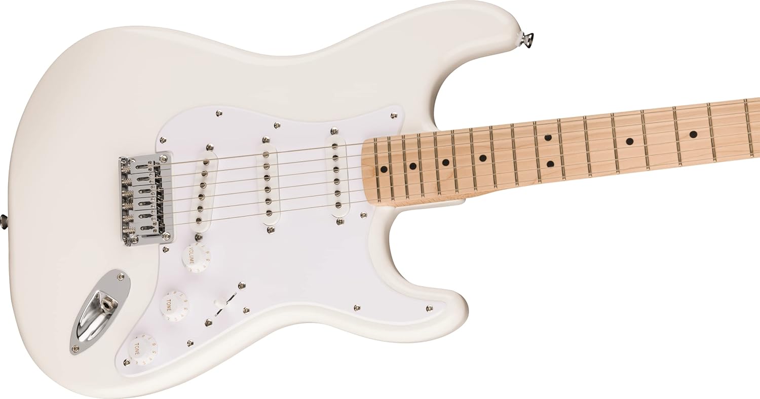 Squire Sonic Stratocaster HT Electric Guitar, Arctic White, Maple Fingerboard, White Pickguard - Image 5